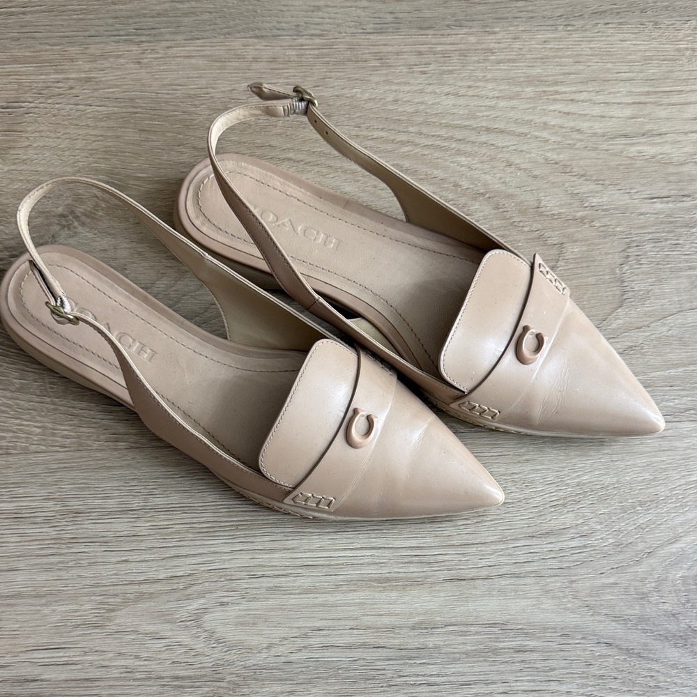 Coach Women's Cream Slingback Flats
